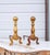 Gold Cast Iron Fireplace Andirons With Gold Enamel From the 1920's, Pair For Sale - Image 8 of 10