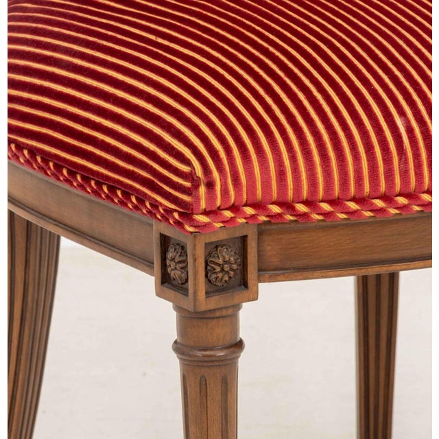 Louis XVI Style Upholstered Dining Chairs, 4 For Sale - Image 9 of 9
