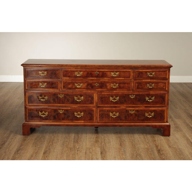 Henredon Aston Court Georgian Style Burled Mahogany Ten Drawer Dresser For Sale - Image 13 of 18