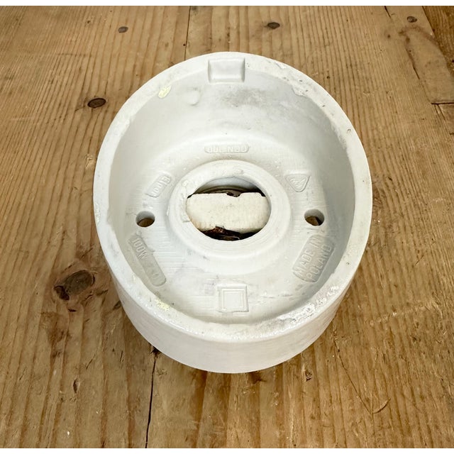 Ceramic Vintage White Porcelain Wall Light, 1970s For Sale - Image 7 of 11