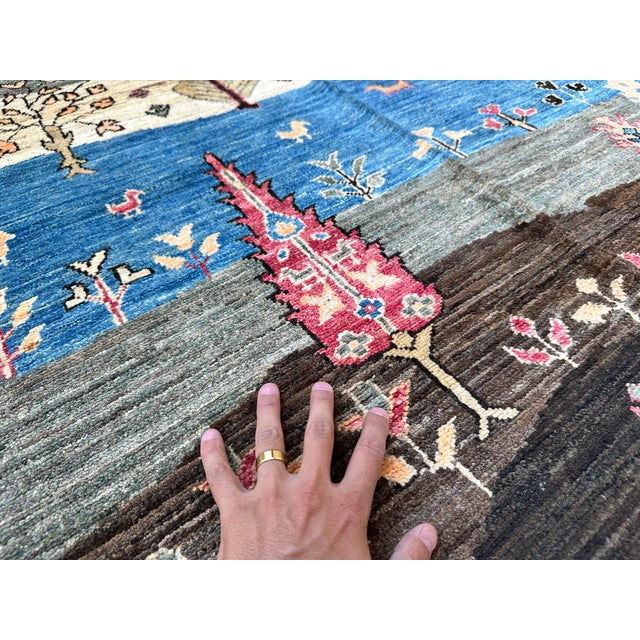 Landscape Gabbeh Hand-Knotted Wool Rug - 7'9" X 5'9" For Sale - Image 13 of 15