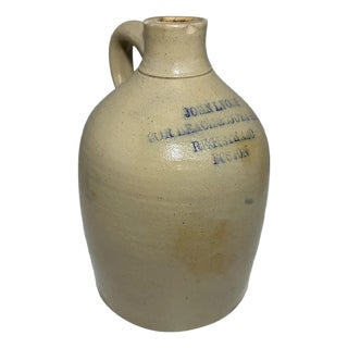 Antique John Lyons Stoneware Whiskey Jug - Boston, Mass For Sale