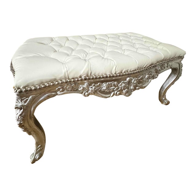 Bench French Style With Silver Leaf Details For Sale