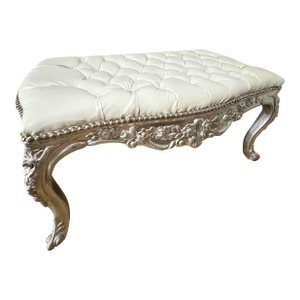 Bench French Style With Silver Leaf Details