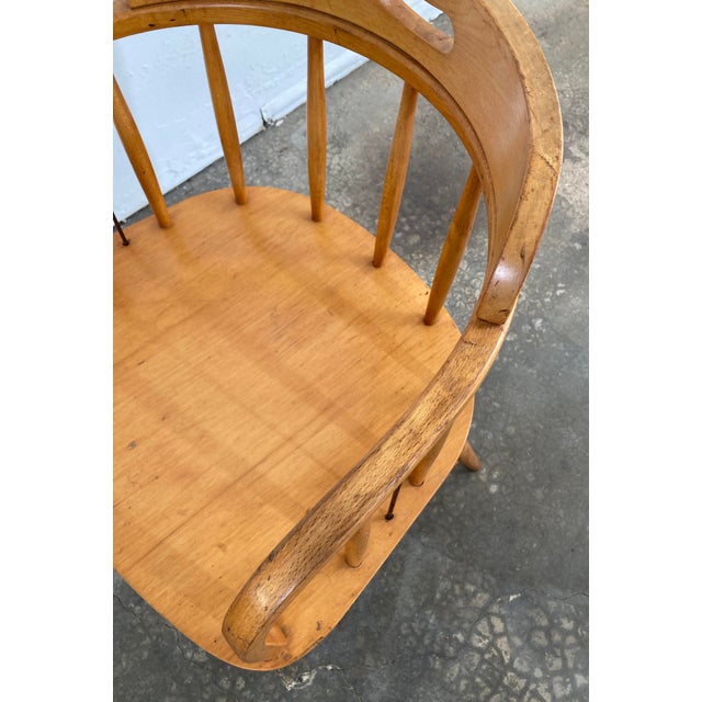 Vintage MCM Wood Bankers Chair For Sale - Image 11 of 12