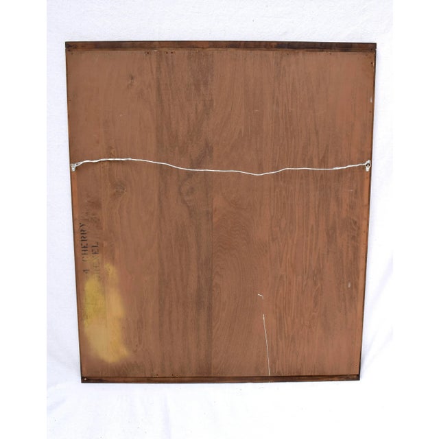 Wood 1950's Walnut Chinoiserie Campaign Style Mirror by Drexel For Sale - Image 7 of 8
