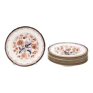 Set of Nine Royal Crown Derby Soup Bowls, Circa 1980 For Sale
