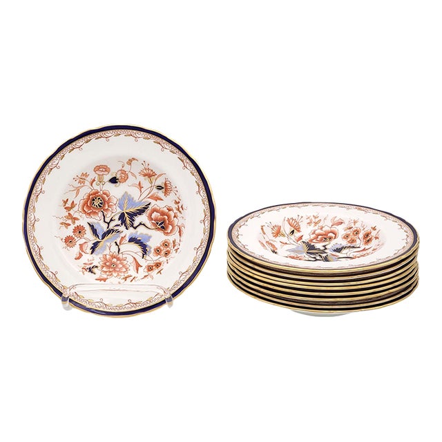 Set of Nine Royal Crown Derby Soup Bowls, Circa 1980 For Sale
