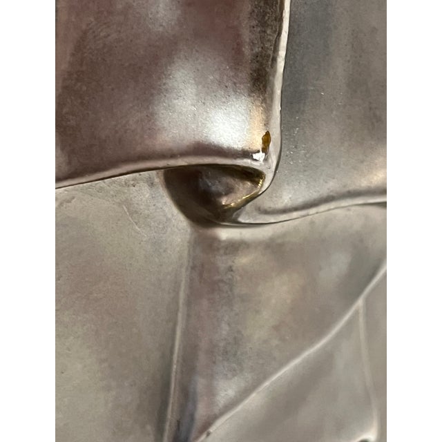 1980’s E. F. Chapman Dorothy Draper Trompe L’Oeil Style Silver Gray and Brass Lamp For Sale - Image 17 of 18