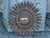 Mid 20th century Spanish Gilt Metal Semi-Flush Sunburst Light Fixture with Star Motifs For Sale - Image 11 of 12