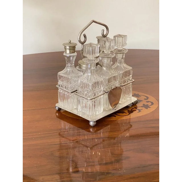 Black Crystal & Silver Condiment Set with Shield & Coat of Arms, Set of 7 For Sale - Image 8 of 9