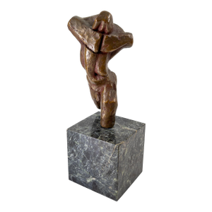 Mid-Century Modernist Abstract Bronze Figure of a Nude Male