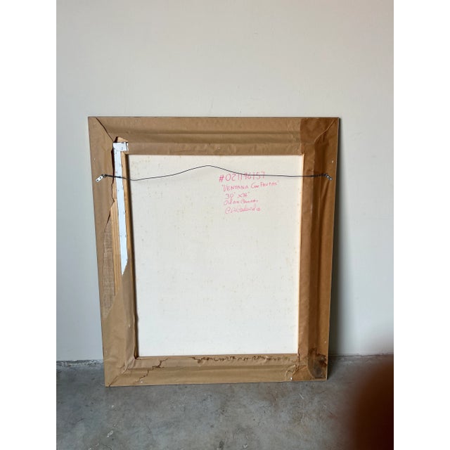 80's Carlos A. Cadavid " Window With Fruits " Oil on Canvas Painting, Framed For Sale - Image 11 of 12