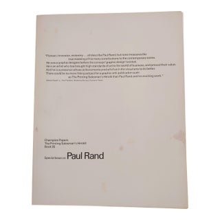 1975 Paul Rand Graphic Designer Special Edition Magazine For Sale