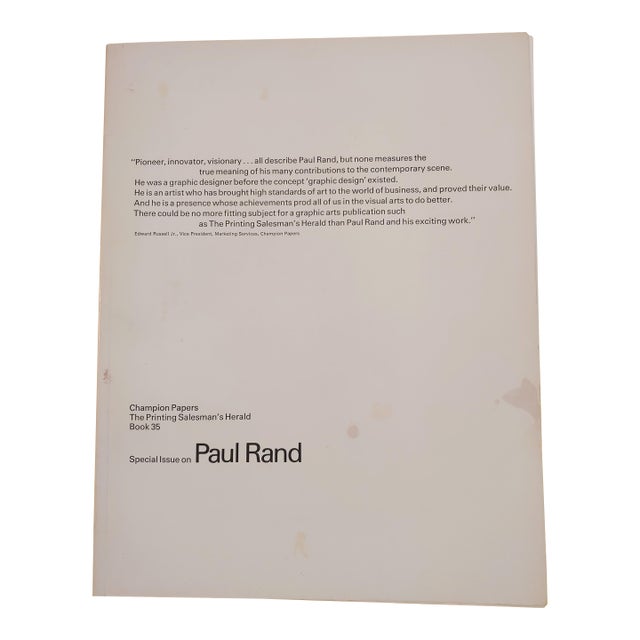 1975 Paul Rand Graphic Designer Special Edition Magazine For Sale