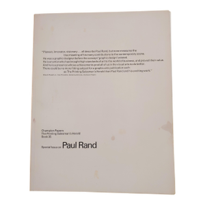 1975 Paul Rand Graphic Designer Special Edition Magazine