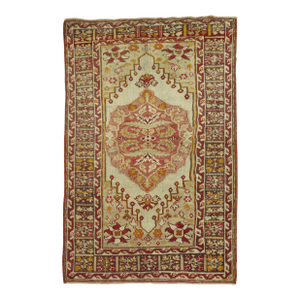 Zabihi Collection Antique Ivory Turkish Scatter Size Rug