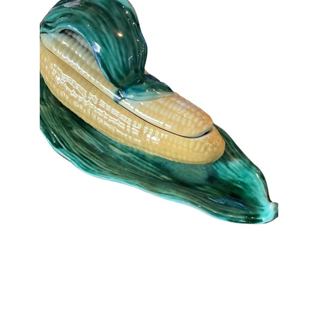 French 1920s Sarreguemine France Corn on the Cob Tureen For Sale - Image 3 of 10