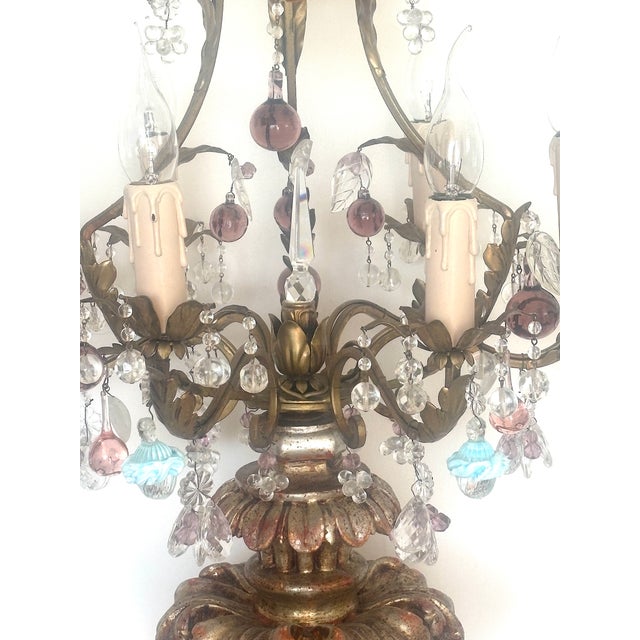 1940s Vintage Murano Glass Floor Lamp in Wood and Metal, 1940s For Sale - Image 5 of 18
