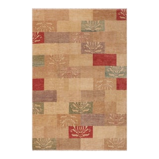 Contemporary Gabbeh Beige/Tan Wool Rug - 9'0'' X 11'6'' For Sale