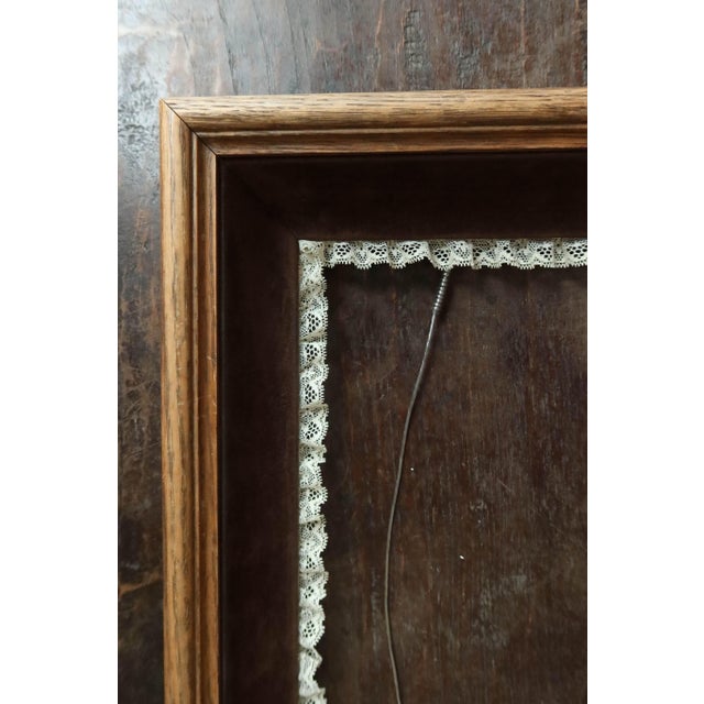 Antique Velvet and Lace Trim Frame For Sale - Image 6 of 6