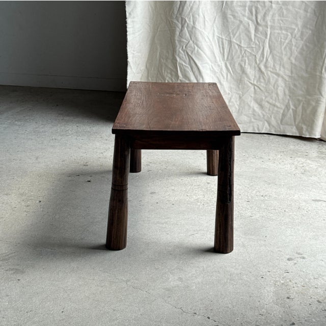 Wood Vintage Indonesian Brown Teak Coffee Table with Tapered Legs, 1980s For Sale - Image 7 of 18