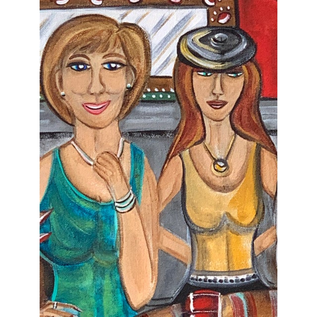 2000 - 2009 French Bar Scene Painitng For Sale - Image 5 of 11