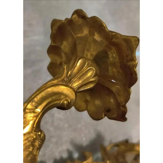 19th Century Ornate French Rococo Gilt Bronze Wall Sconces - A Pair For Sale - Image 4 of 11
