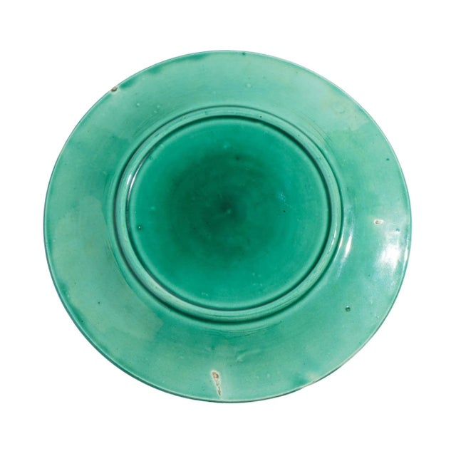 Early 19th Century English Majolica Ceramic Greenware Dessert Plate, C. 1820 For Sale - Image 5 of 6
