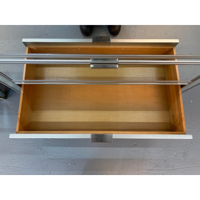 Hollywood Regency Style Mirrored Three- Drawer Dressers, A Pair For Sale - Image 14 of 17