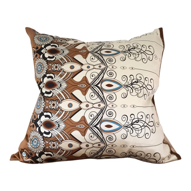 Silk Pillow With Art Nouveau Motif For Sale
