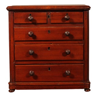 19th Century Miniature Mahogany Chest of Drawers For Sale
