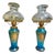 Murano Crystal Lamps with Myosotis, Set of 2 For Sale