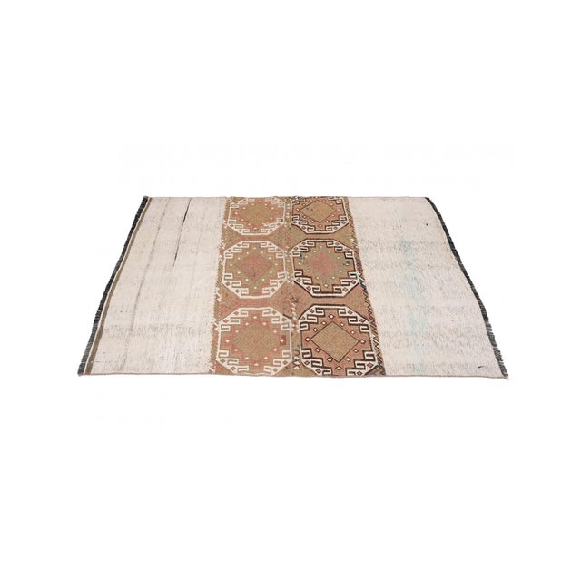 Vintage Modern Small Kilim Rug - 4`1″ X 5`3″ For Sale - Image 4 of 6