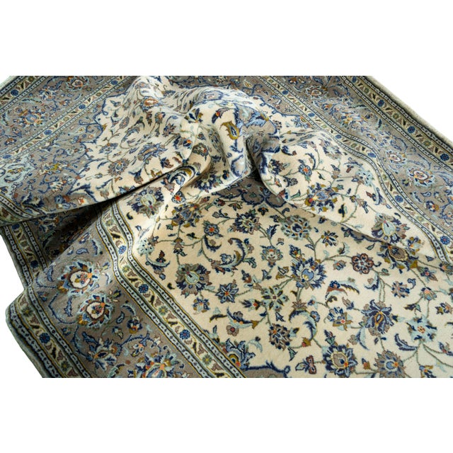 Kashan Cork Oriental Rug in Beige For Sale - Image 11 of 13