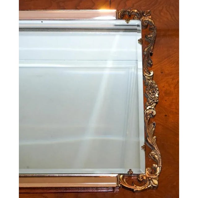 Glass Vintage Art Deco Style Mirror with Beveled Peach Glass Panels by Atsonea, 1960s For Sale - Image 7 of 17