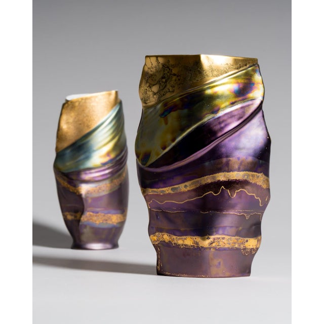 Postmodern Porcelain Eosin Vases by Johan Van Loon and Helmut Drexler for Rosenthal, 1990s, Set of 2 For Sale - Image 3 of 18