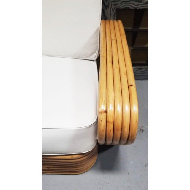 1940s Restored Rattan Five Strand Square Pretzel Sofa & Lounge Chair, 2 Pieces For Sale - Image 11 of 11