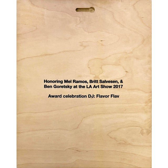 Street Art Shepard Fairey, Flavor Flav (Shepard Fairey & Flavor Flav Dual Signed Screen Print on Wood), 2017 For Sale - Image 3 of 5