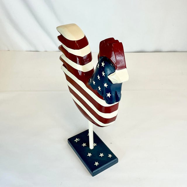 1980s Vintage Arts & Crafts Americana Painted Wooden Chicken Figural For Sale - Image 12 of 12