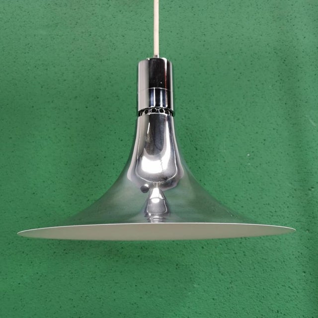 Sirrah Chandeliers Am/As in Steel by Franco Albini for Sirrah, 1960s, Set of 2 For Sale - Image 4 of 14