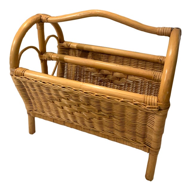 Vintage Rattan Storage Rack For Sale