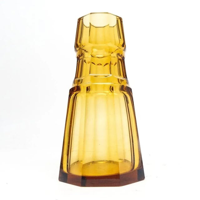 Glass Art Deco Vase from Moser, Former Czechoslovakia, 1930s For Sale - Image 7 of 10
