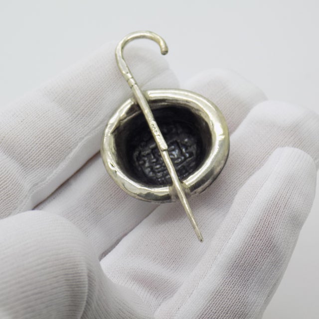 Metal Vintage Italian Handmade Genuine Silver Hat & Stick Dollhouse Miniature Solid Figurine For Sale - Image 7 of 10