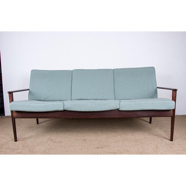 Danish 3-Seater Sofa in Rosewood and Fabric by Grete Jalk for Poul Jepessen, 1960s For Sale - Image 10 of 18