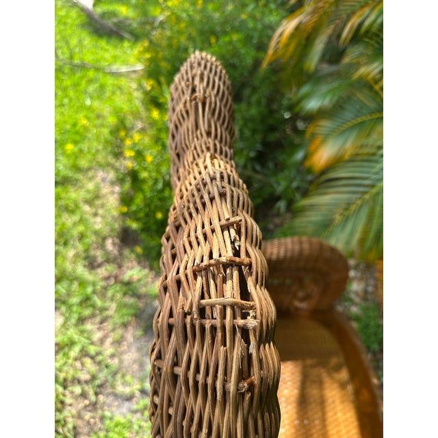 Early 1900s Heywood - Wakefield Attributed Victorian Style Shellback Wicker Chairs - A Pair For Sale - Image 11 of 12