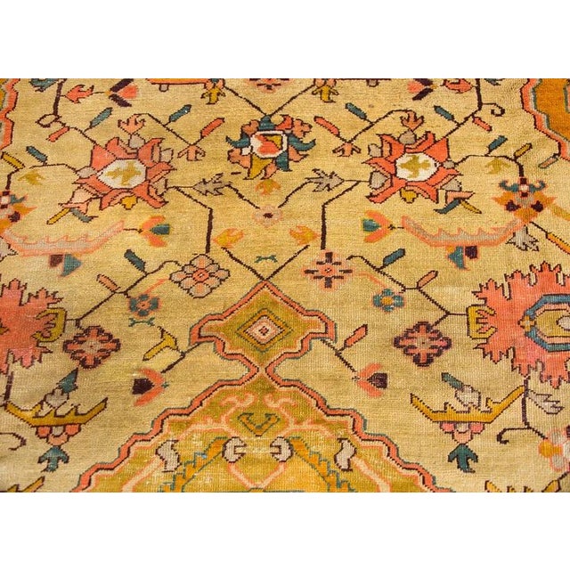 Gold Early 20th Century Turkish Oushak Rug For Sale - Image 8 of 16