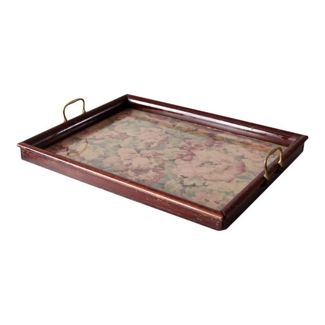 Vintage Floral Tray For Sale