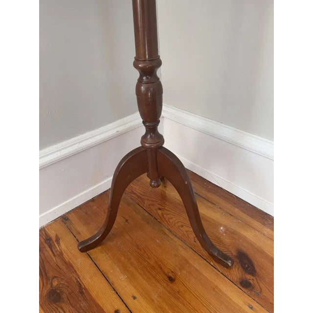 Brown Mid 20th Century Queen Anne Style Mahogany Bookstand on Turned Pedestal Base For Sale - Image 8 of 9