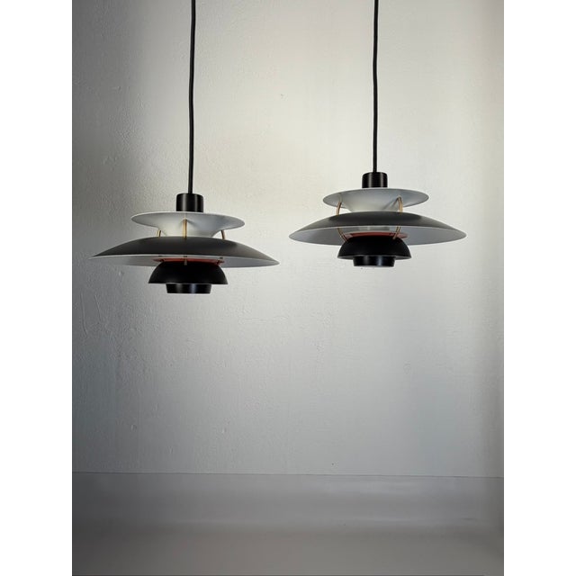 Black PH 5 Mini Black Friday Pendant Lights by Poul Henningsen for Louis Poulsen, Set of 2 For Sale - Image 8 of 8